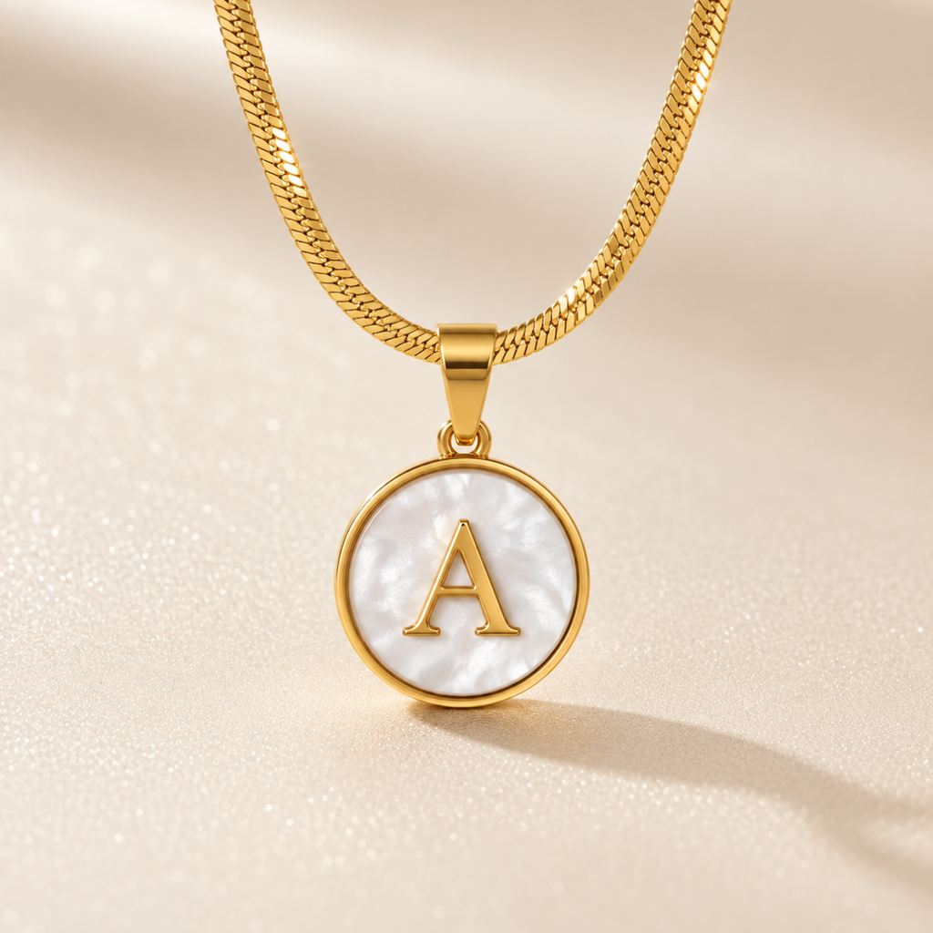 The Mother of Pearl Initial Necklace